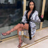 Printed Loose Robe Bathrobe Cardigan Housewear - ROUTINE FASHION